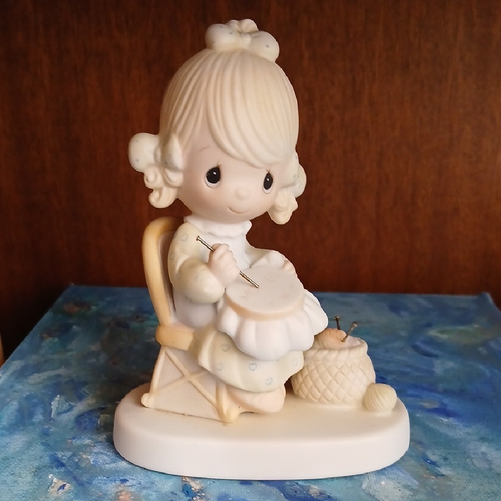 Precious Moments Porcelain. " Mother Sew Dear ". 1979.